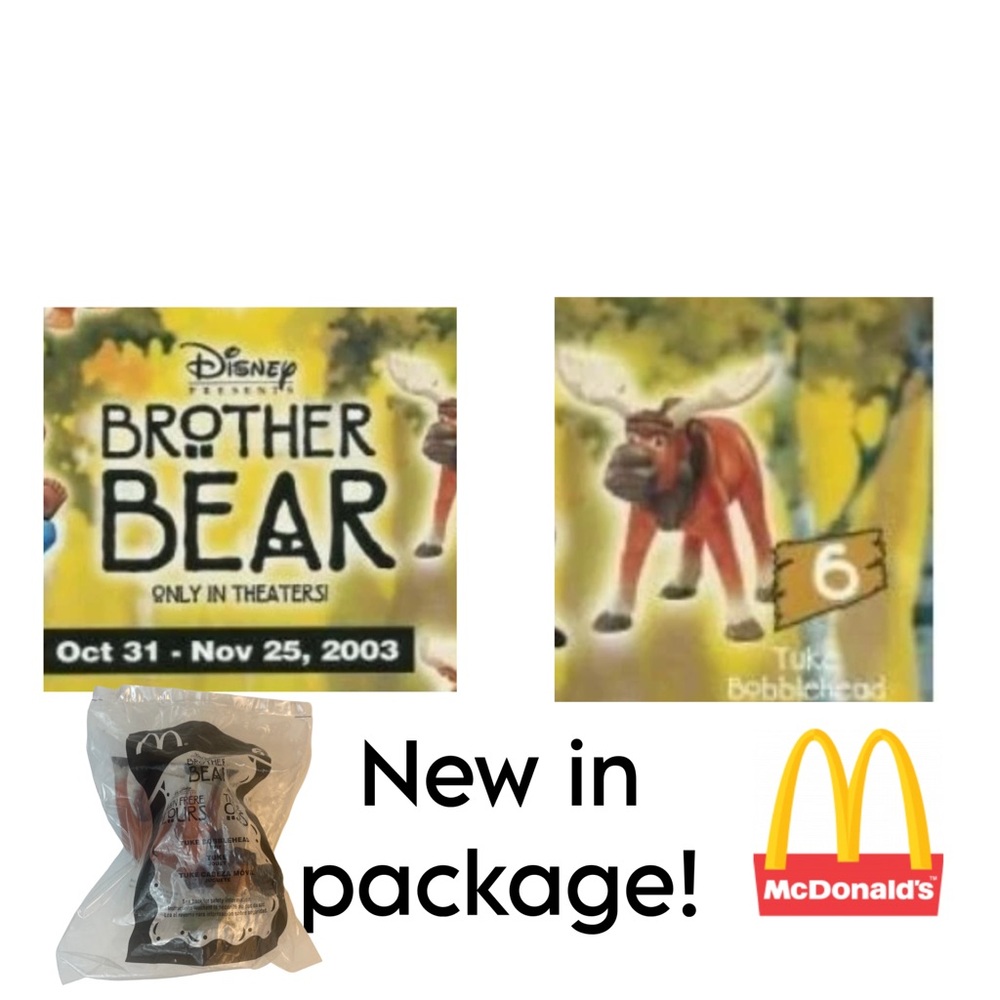 FINAL SALE! McDonald's Brother Bear Tuke Moose Bobblehead #6 2003 Toy NEW